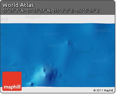 Physical 3D Map of the Area around 10° 38' 32" N, 155° 37' 30" E