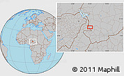 Gray Location Map of Ouadam