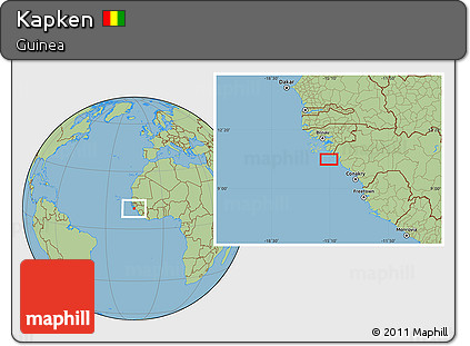 Savanna Style Location Map of Kapken