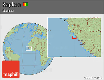 Savanna Style Location Map of Kapken