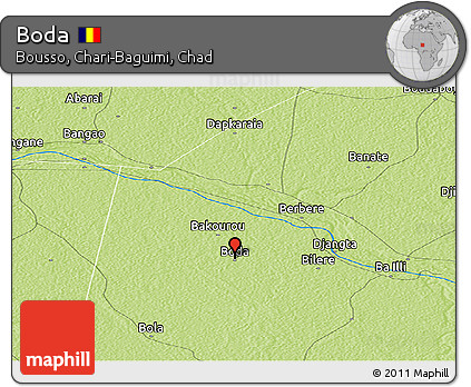 Physical Panoramic Map of Boda