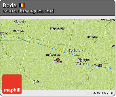 Physical Panoramic Map of Boda