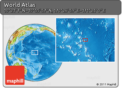 Physical Location Map of the Area around 10° 38' 32" N, 170° 55' 30" E