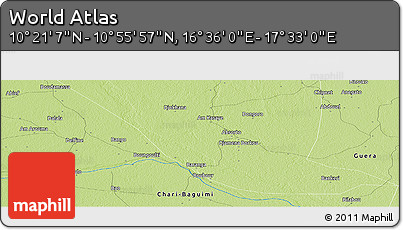 Physical Panoramic Map of the Area around 10° 38' 32" N, 17° 4' 30" E