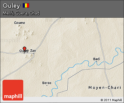 Shaded Relief 3D Map of Ouley