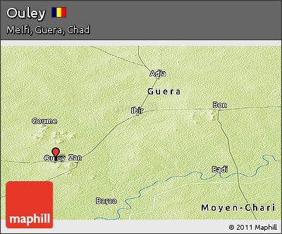 Physical Panoramic Map of Ouley
