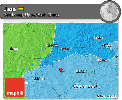 Political 3D Map of Jasa