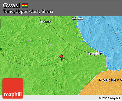 Political 3D Map of Gwasi