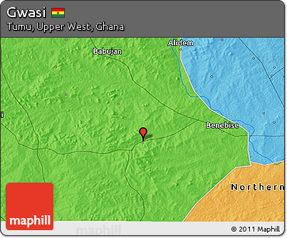 Political 3D Map of Gwasi