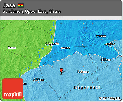 Political 3D Map of Jasa