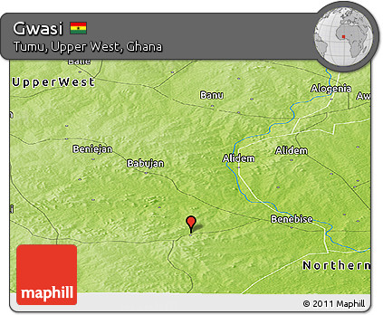 Physical Panoramic Map of Gwasi
