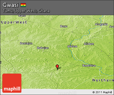 Physical Panoramic Map of Gwasi