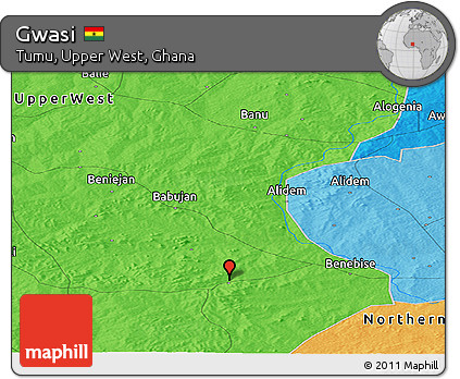 Political Panoramic Map of Gwasi