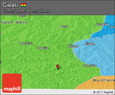 Political Panoramic Map of Gwasi