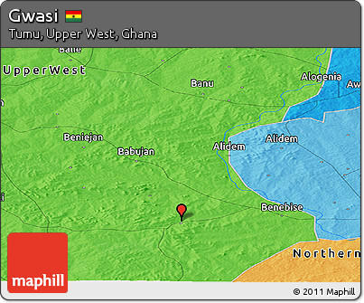 Political Panoramic Map of Gwasi