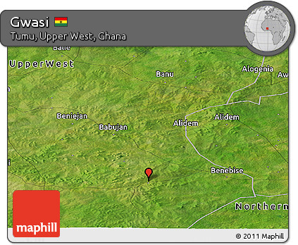 Satellite Panoramic Map of Gwasi