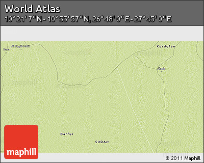 Physical 3D Map of the Area around 10° 38' 32" N, 27° 16' 29" E