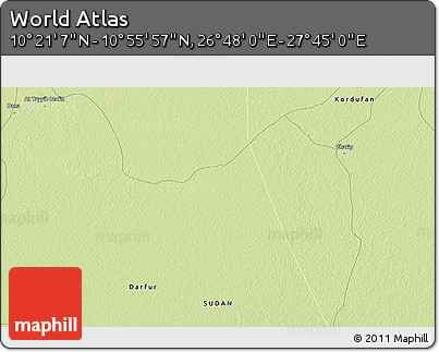 Physical 3D Map of the Area around 10° 38' 32" N, 27° 16' 29" E