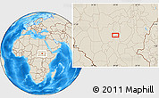 Shaded Relief Location Map of the area around 10° 38' 32" N, 29° 49' 30" E