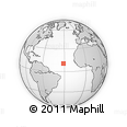 Outline Map of the Area around 10° 38' 32" N, 31° 22' 30" W, rectangular outline