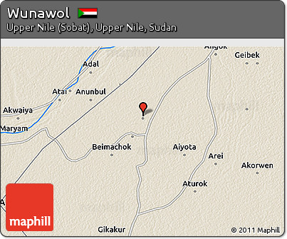 Shaded Relief 3D Map of Wunawol