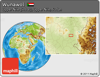 Physical Location Map of Wunawol