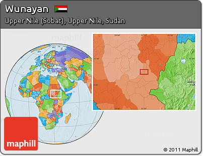 Political Location Map of Wunayan