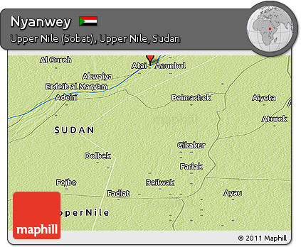 Physical Panoramic Map of Nyanwey