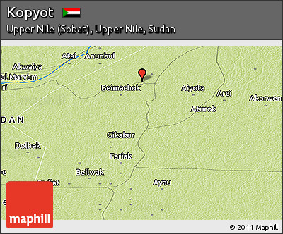 Physical Panoramic Map of Kopyot