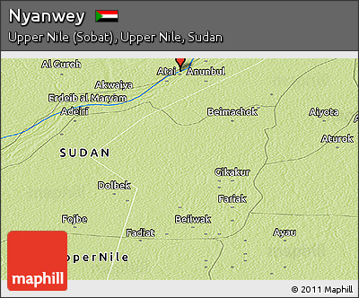 Physical Panoramic Map of Nyanwey