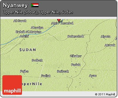 Physical Panoramic Map of Nyanwey