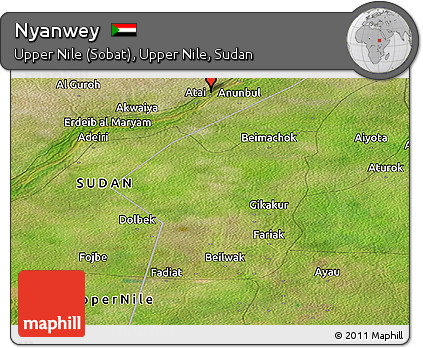 Satellite Panoramic Map of Nyanwey