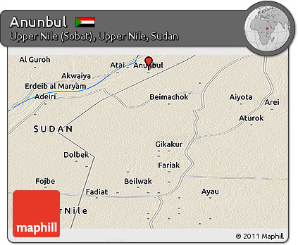 Shaded Relief Panoramic Map of Anunbul