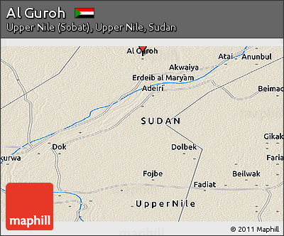 Shaded Relief Panoramic Map of Al Guroh