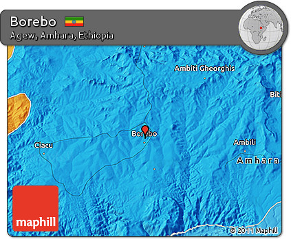 Political 3D Map of Borebo