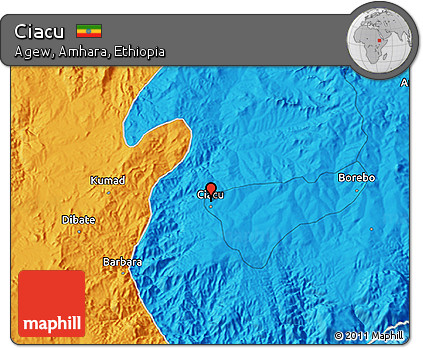 Political 3D Map of Ciacu