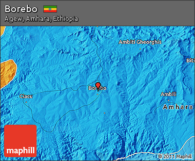 Political 3D Map of Borebo
