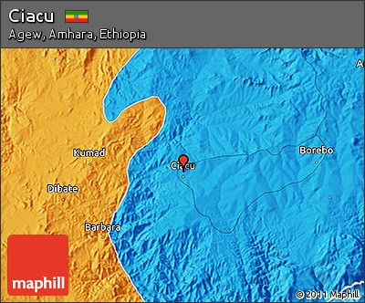 Political 3D Map of Ciacu