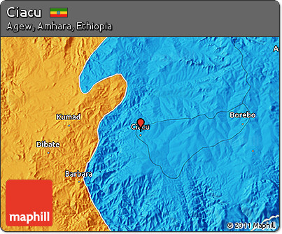 Political 3D Map of Ciacu