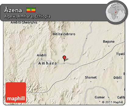 Shaded Relief 3D Map of Āzena