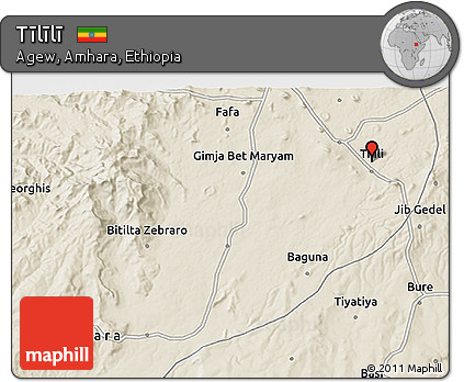 Shaded Relief 3D Map of Tīlīlī