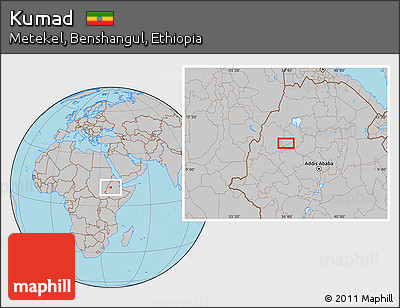 Gray Location Map of Kumad