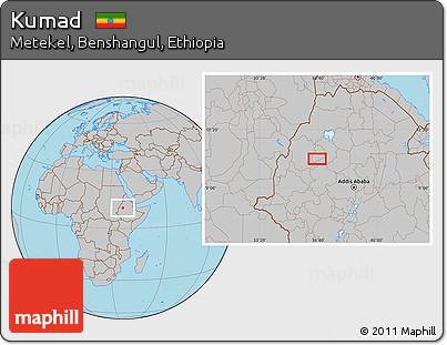 Gray Location Map of Kumad