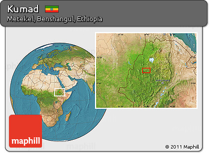 Satellite Location Map of Kumad