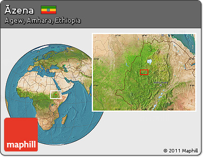 Satellite Location Map of Āzena