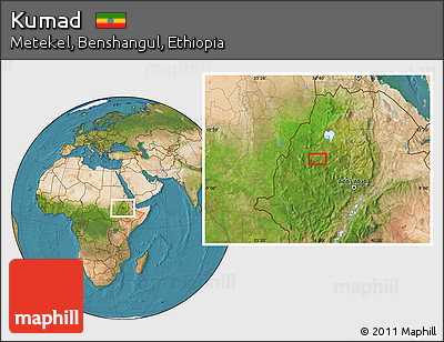 Satellite Location Map of Kumad