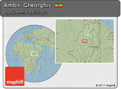 Savanna Style Location Map of Ambiti Gheorghis, hill shading