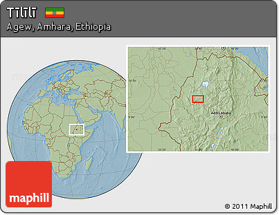 Savanna Style Location Map of Tīlīlī, hill shading