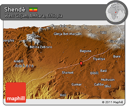 Physical Panoramic Map of Shendē