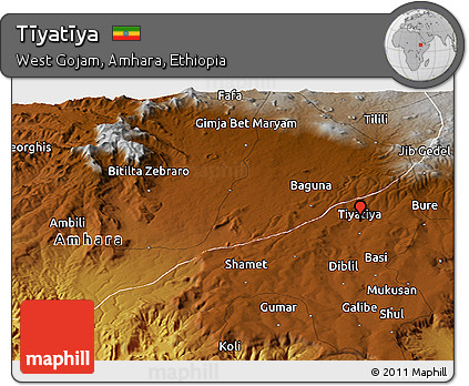 Physical Panoramic Map of Tīyatīya